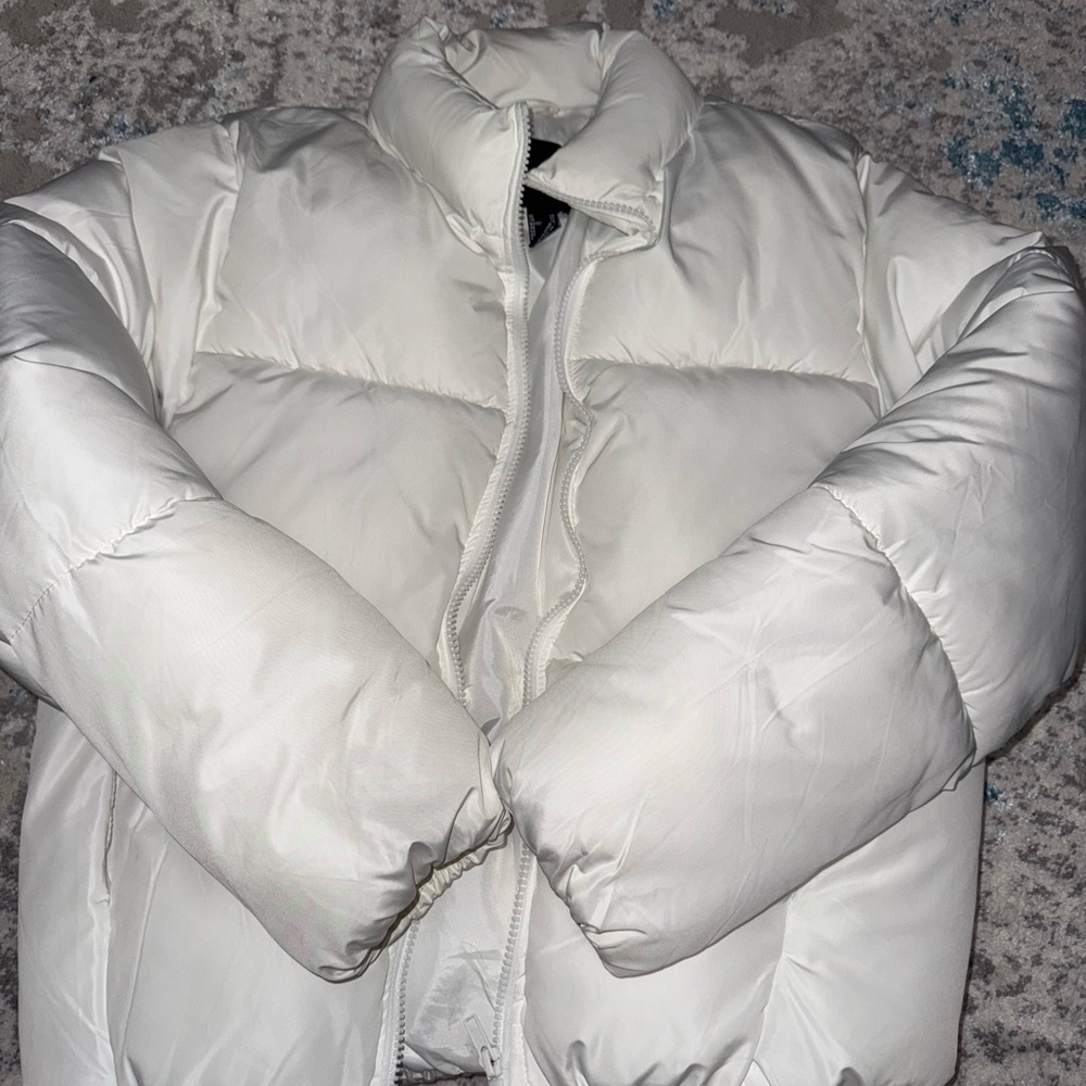 Forever 21 White Puffer Jacket